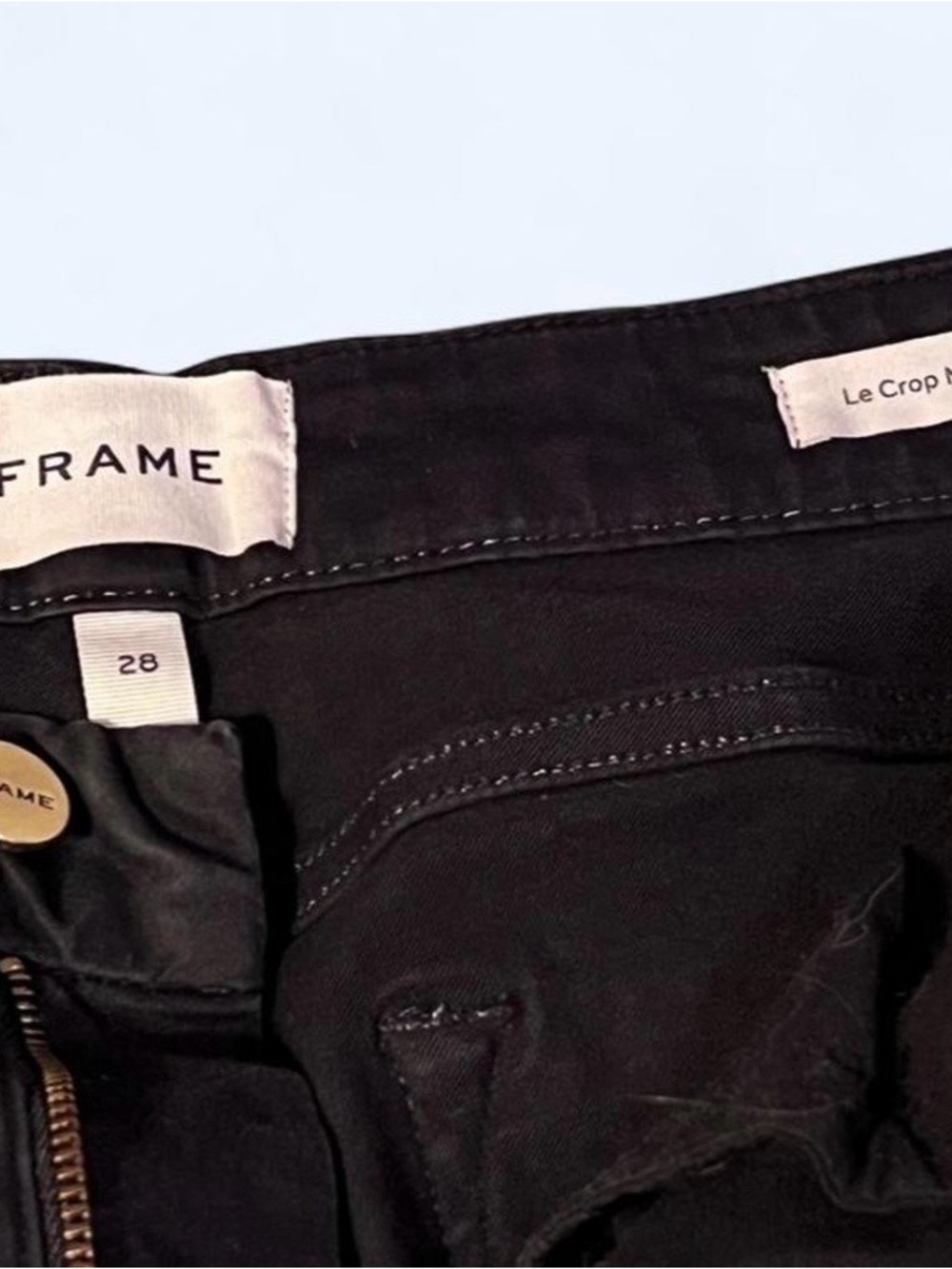 Women's Frame Cropped Black Flared Jeans - Picture 7 of 7